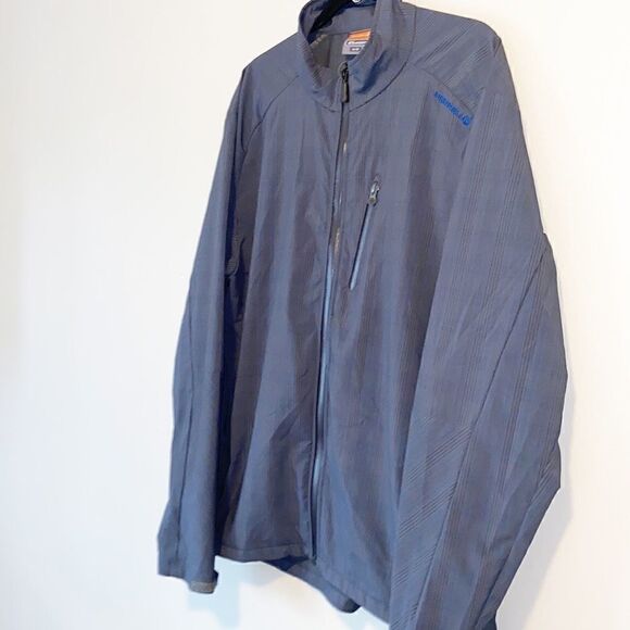 Merrell Mens Aeroblock Blue Striped Zip Up Jacket Size XL - Picture 3 of 4